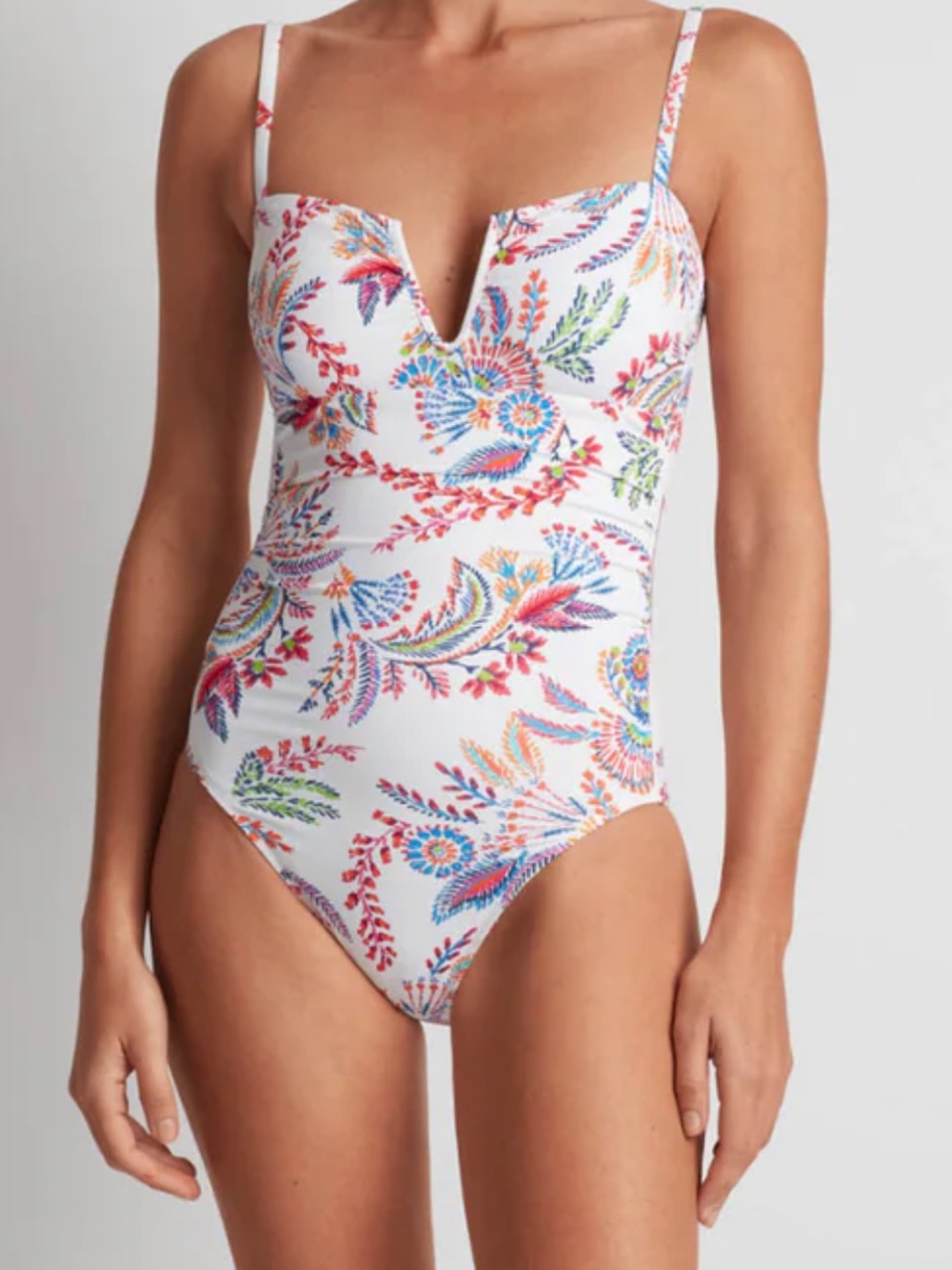 Lauren Ralph Lauren Fleurette Floral V-Wire One Piece Swimsuit Size 10 NWT